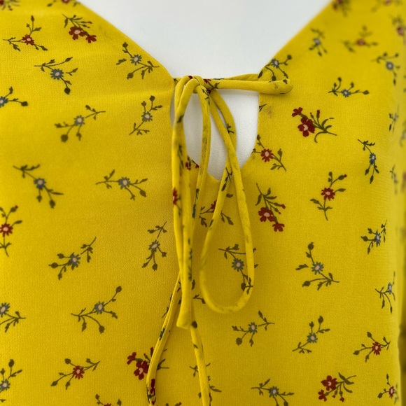 Highline Collective yellow floral print blouse, extra small - Picture 3 of 8
